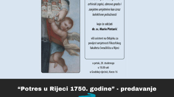 “Potres u Rijeci 1750. godine” – poziv na predavanje