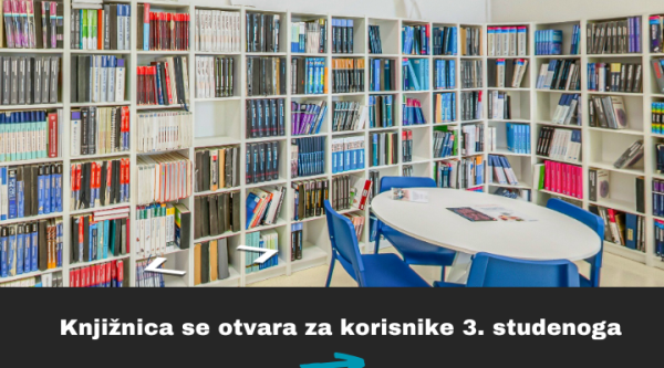 Knjižnica se otvara za korisnike 3. studenoga